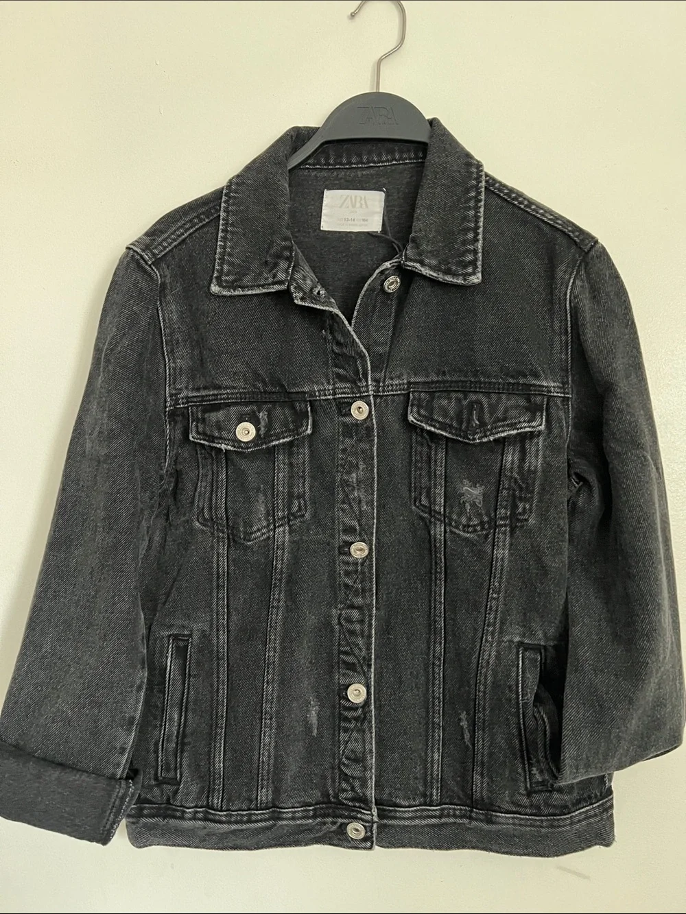 Zara Washed Black Denim Jacket for Kids